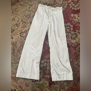 Vintage WW2 1940’s US Navy White Sailor Trousers Gender Neutral @ Women’s 8